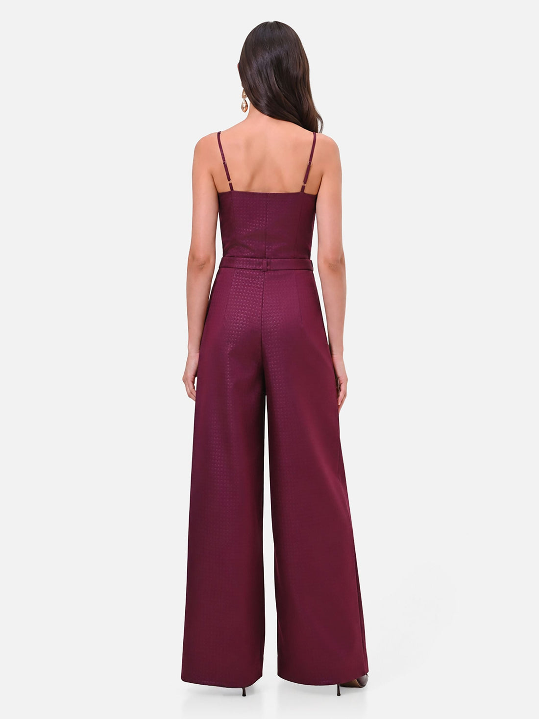 Pantalone a palazzo in raso bordeaux rosso Giorgia Palmas X Rinascimento