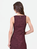 Top bordeaux in tessuto jacquard lamé