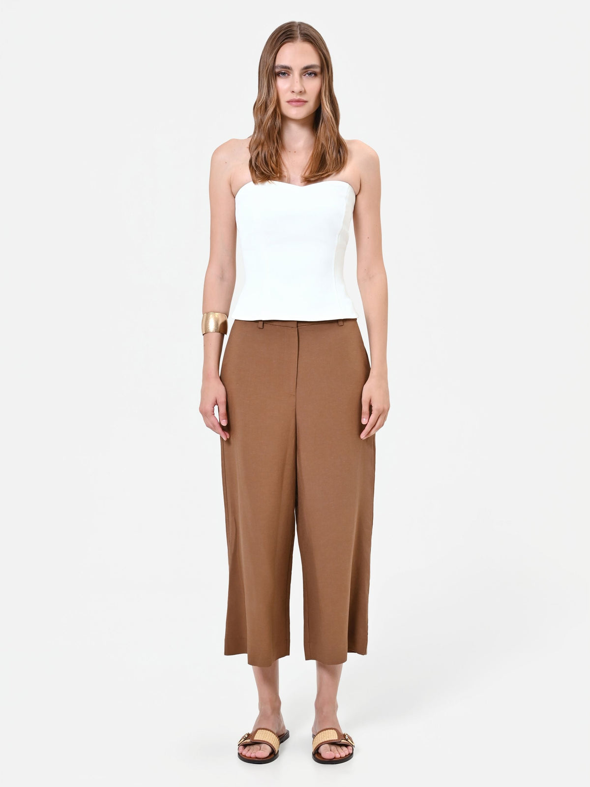 Pantaloni in Viscosa Marrone