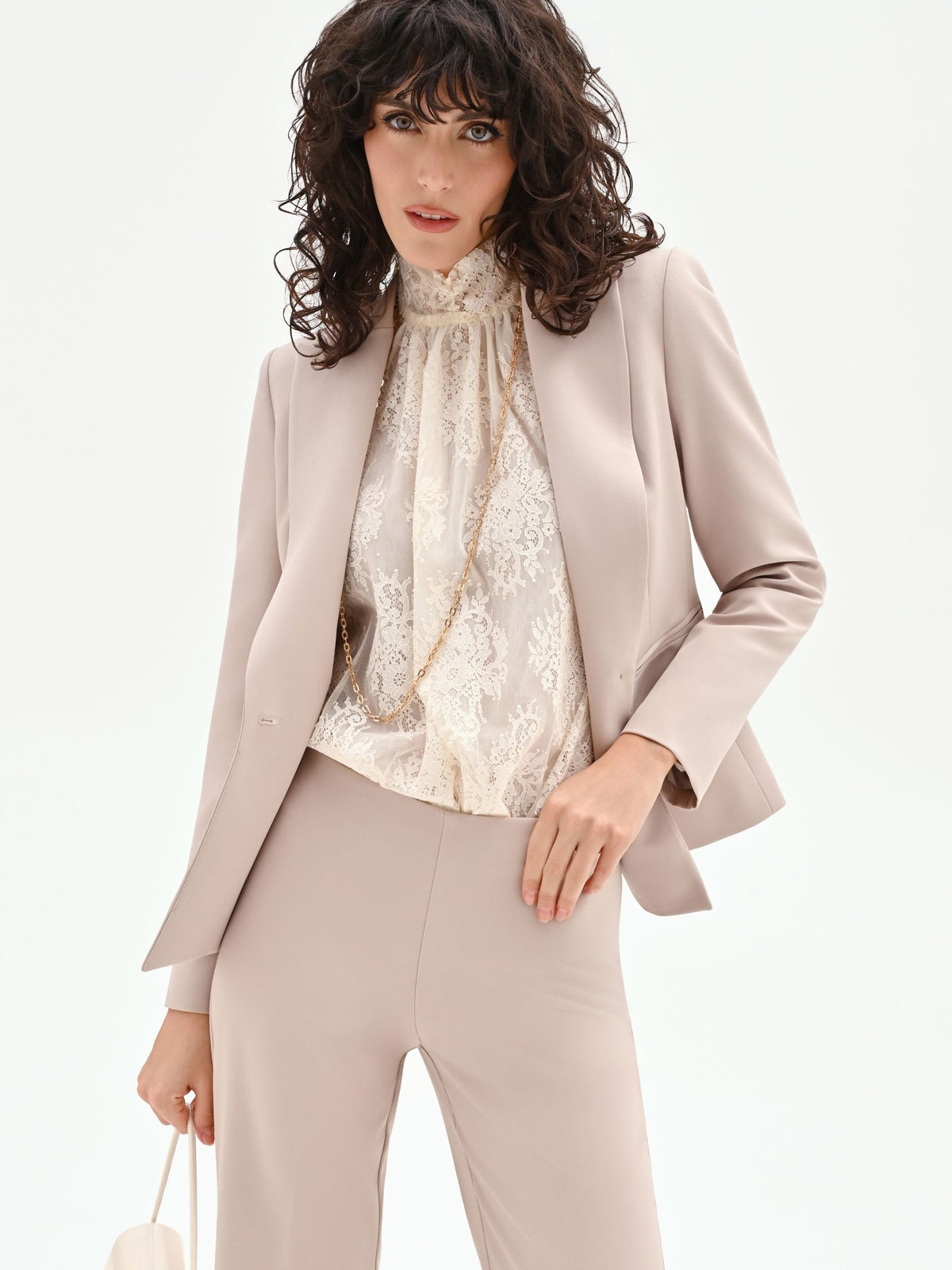 Giacca monopetto tortora beige