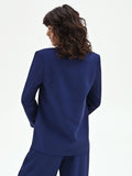Giacca Studio blu indaco con bottoni rivestiti