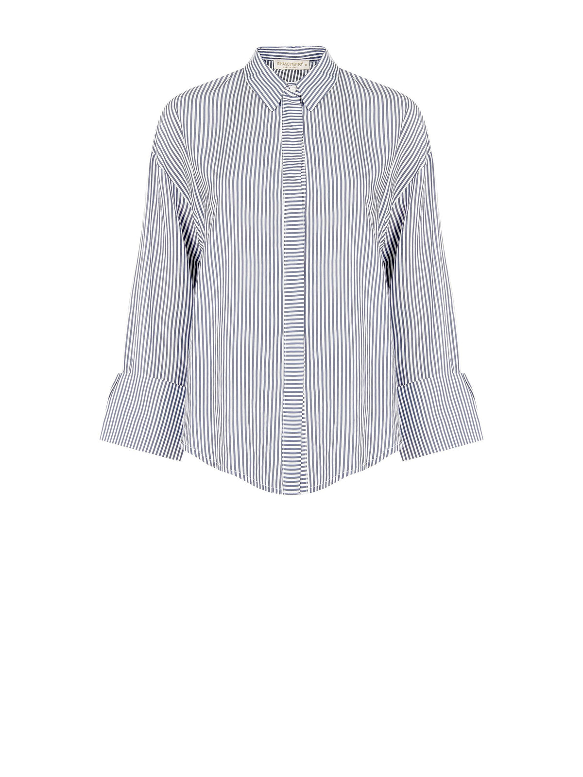 Camicia in viscosa a righe dal volume morbido