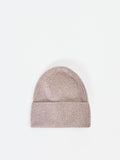 Cappellino beanie tortora beige con paillettes