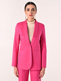 Giacca Fuxia in Cotone con Impunture a Contrasto