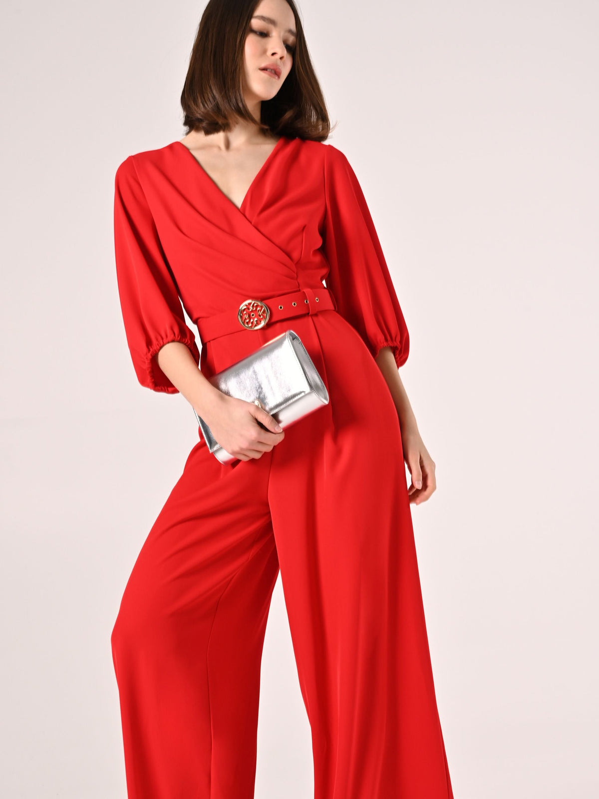 Tuta cinta Monogram Rossa