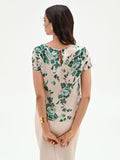 Blusa verde con stampa floreale all-over