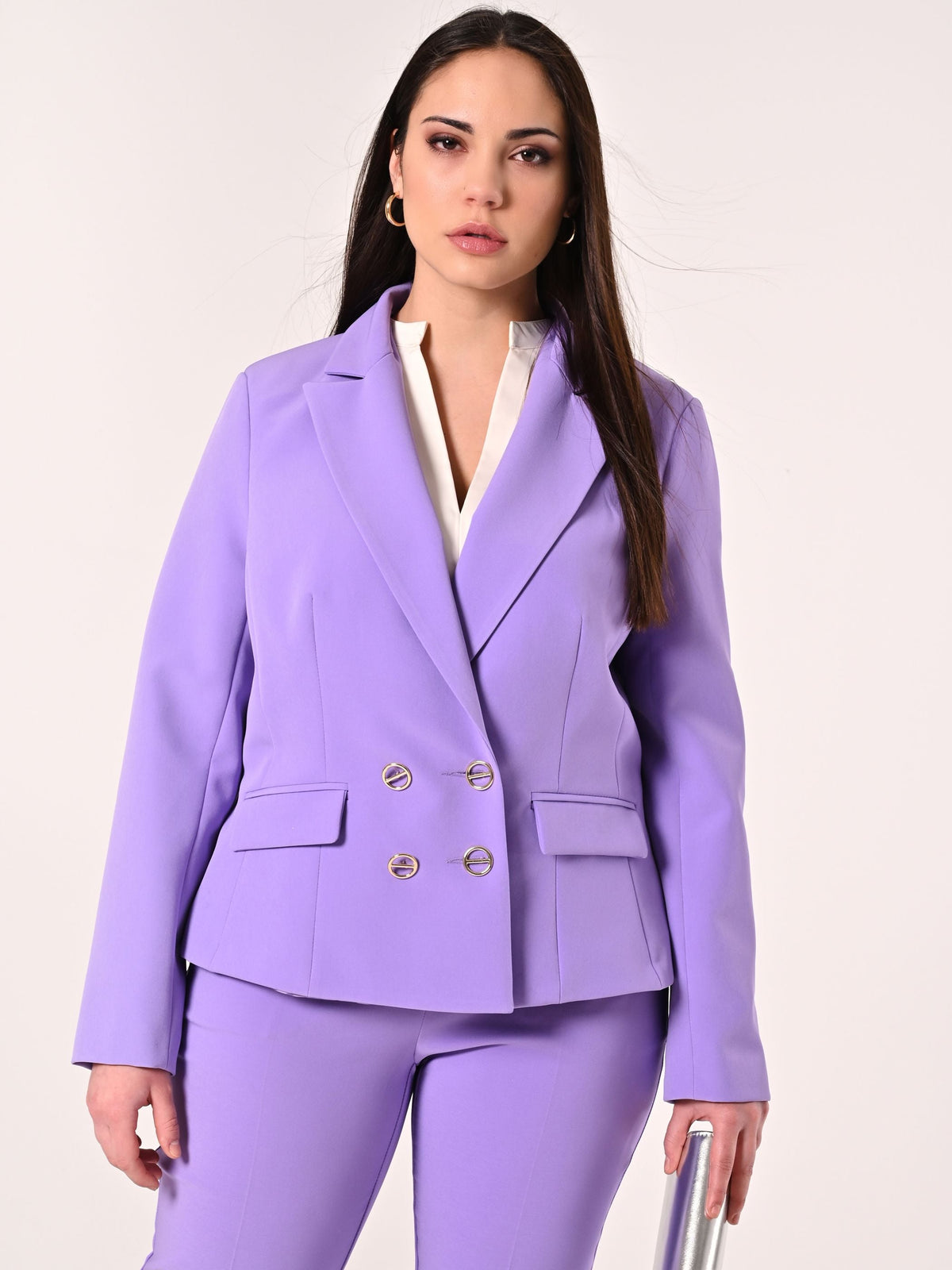 Giacca Curvy Lilla in Tessuto Tecnico