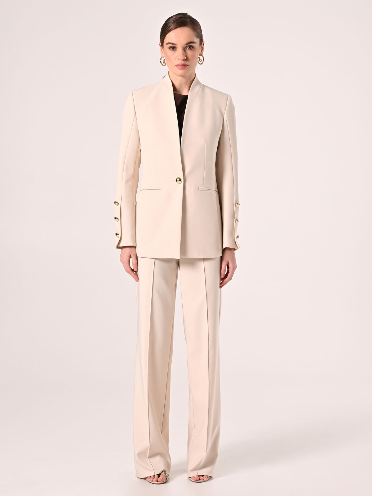 Giacca Beige in Tessuto Tecnico