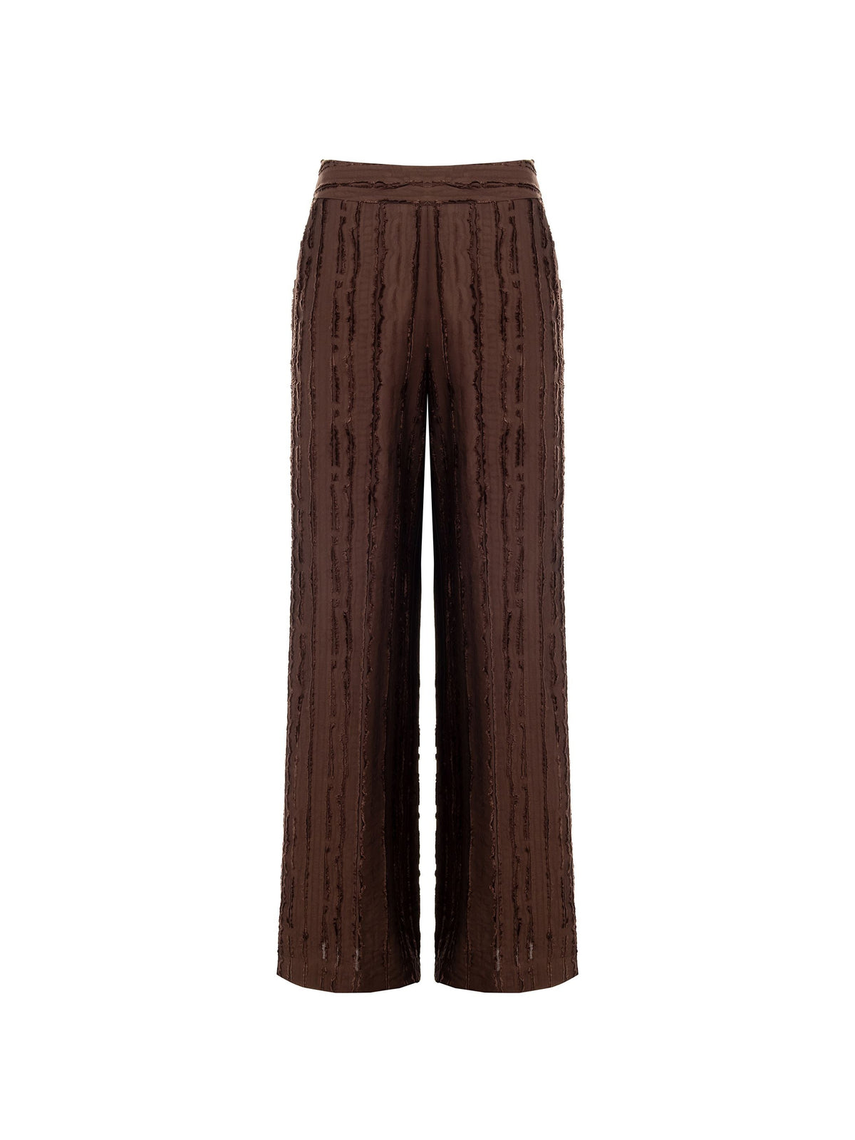 Pantalone a palazzo cioccolato in jacquard