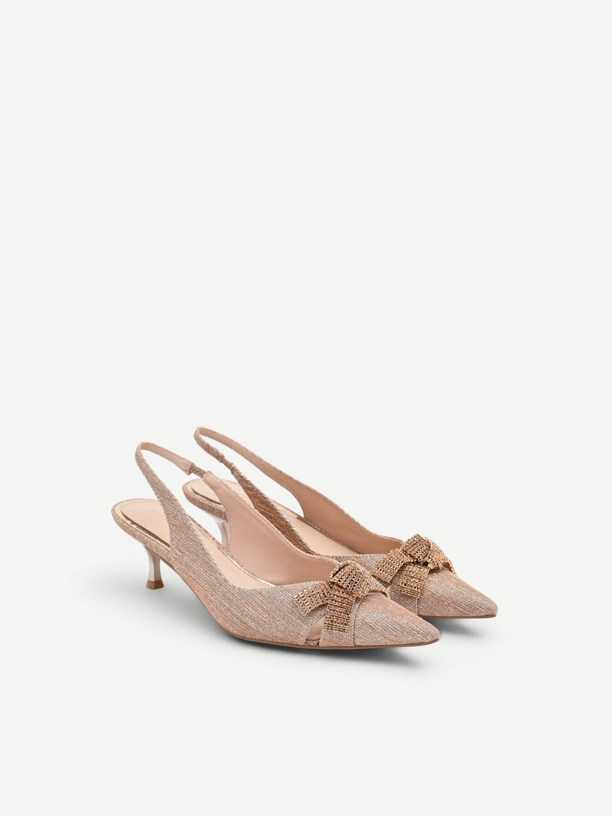 Décolleté slingback oro con fiocco
