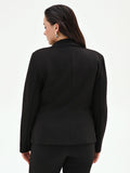 Blazer nero monopetto Curvy in scuba mano crepe