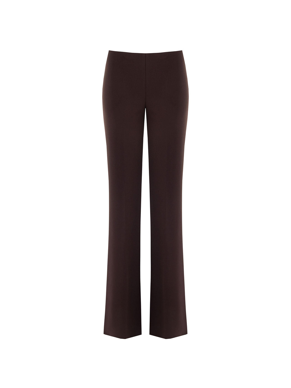 Pantalone a palazzo moro marrone in scuba mano crepe