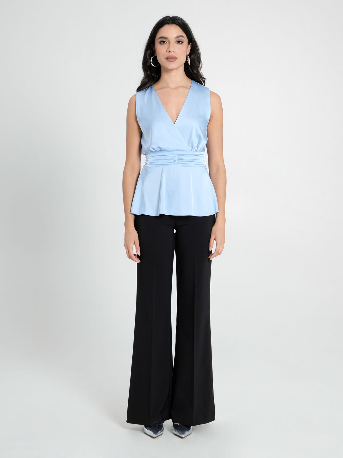 Top in Raso Azzurro