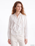 Camicia con Rouches Bianco Panna