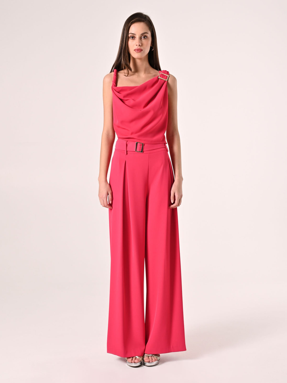 Top Fuxia con spalline Asimmetriche