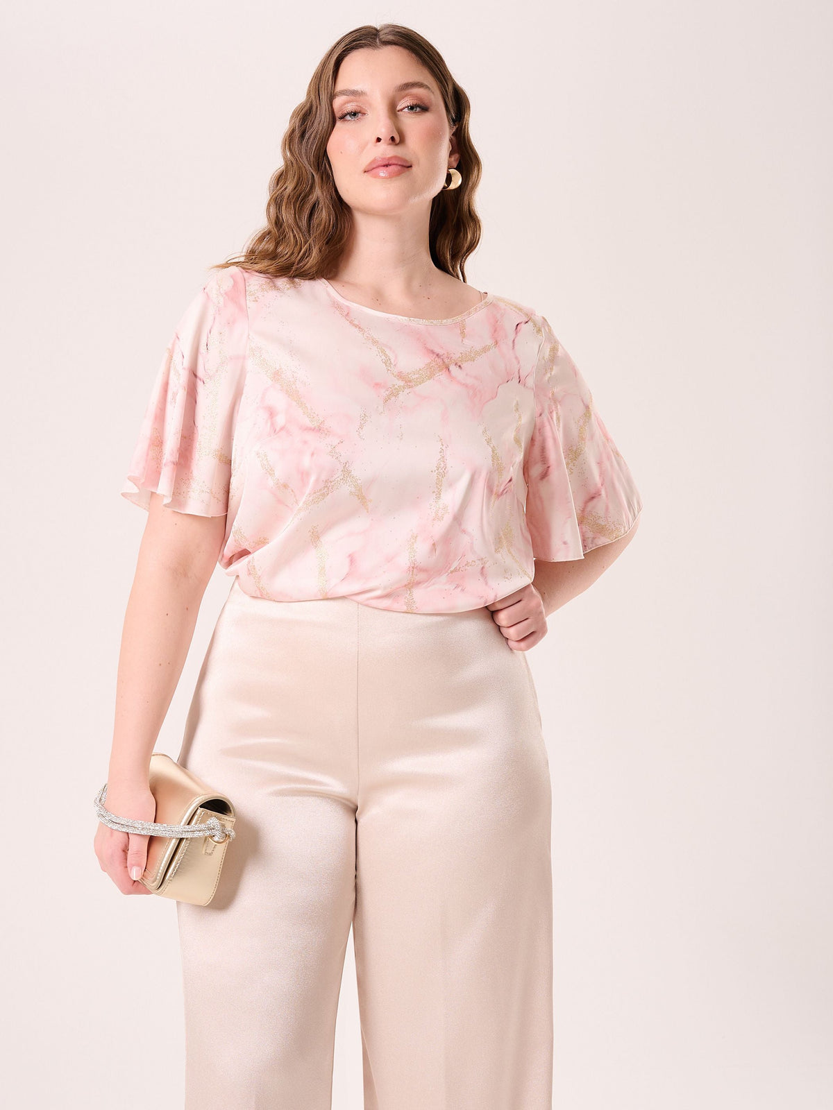 Blusa Curvy Marmorizzata Rosa