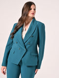 Giacca Curvy Doppiopetto Verde Reale