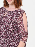 Blusa Curvy  rosso bordeaux in raso fantasia