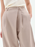 Pantalone carrot fit tortora beige a portafoglio