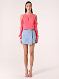 Blusa con Rouches Rosa Camelia