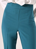Pantaloni Flared in Tessuto Tecnico Verde Reale