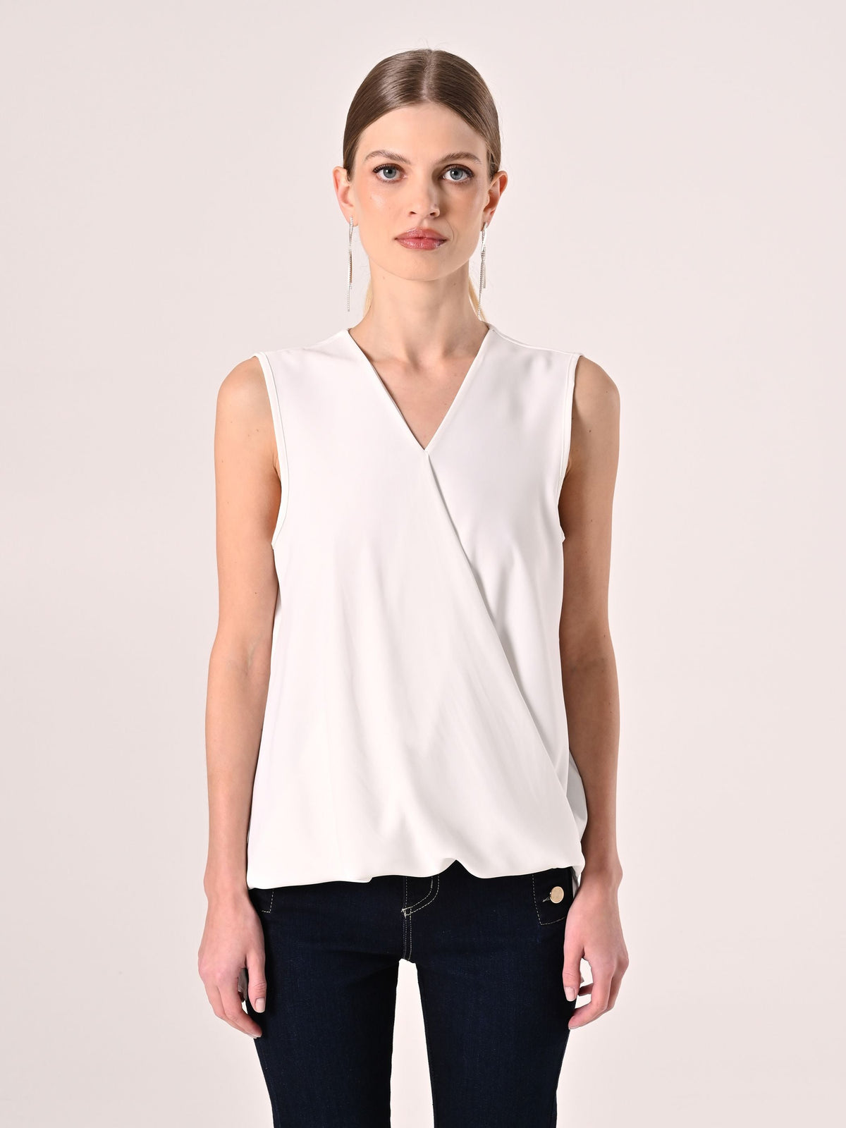 Blusa Asimmetrica Bianca