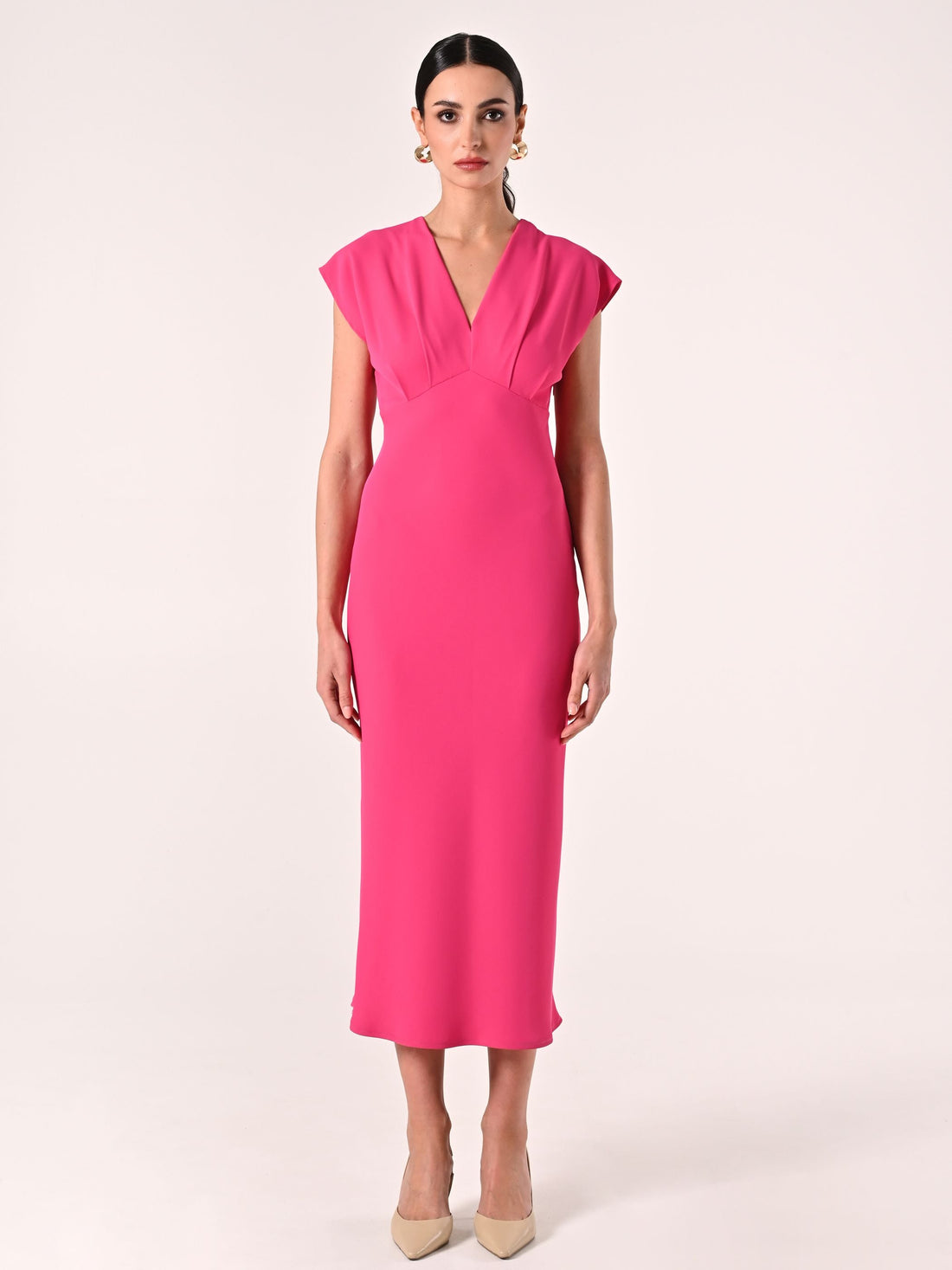 Abito Midi Fuxia