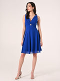 Abito Blu Cina in Crepe Georgette