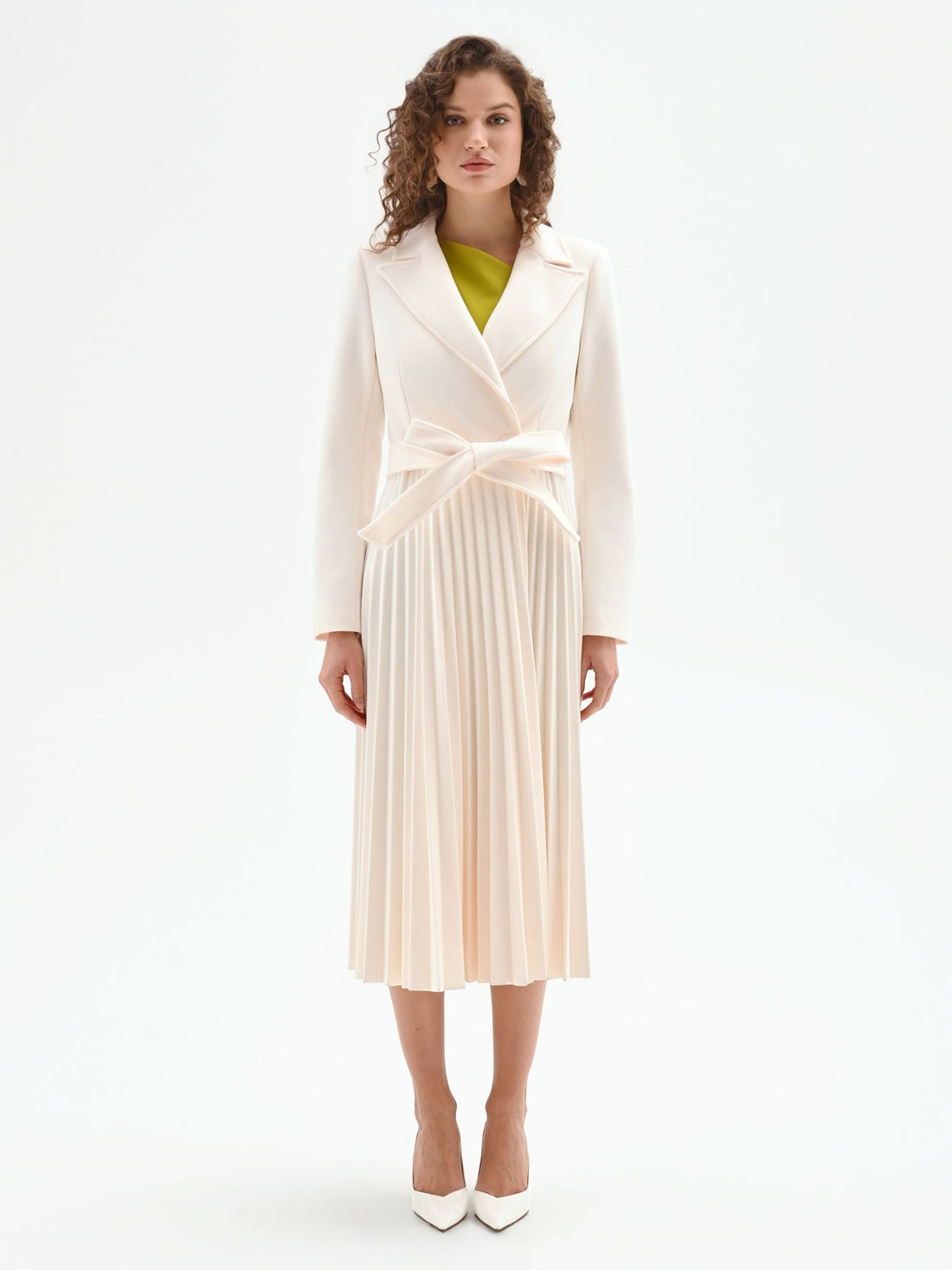 Cappotto bianco plissé