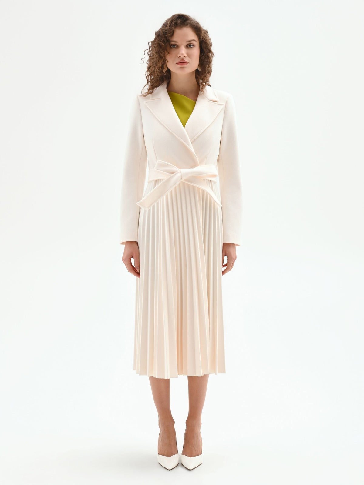 Cappotto bianco plissé