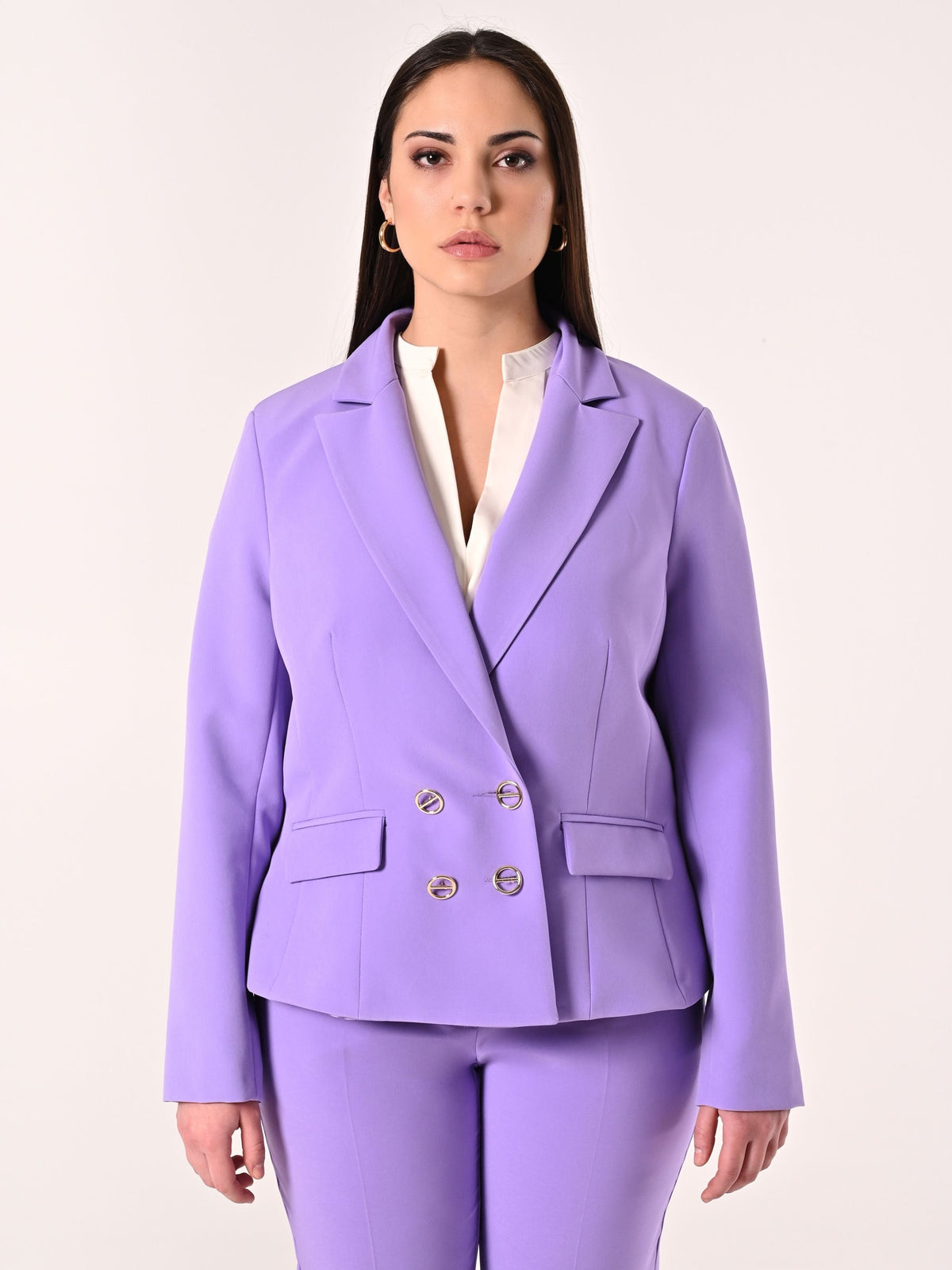 Giacca Curvy Lilla in Tessuto Tecnico
