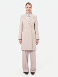 Cappotto doppiopetto tortora beige misto lana