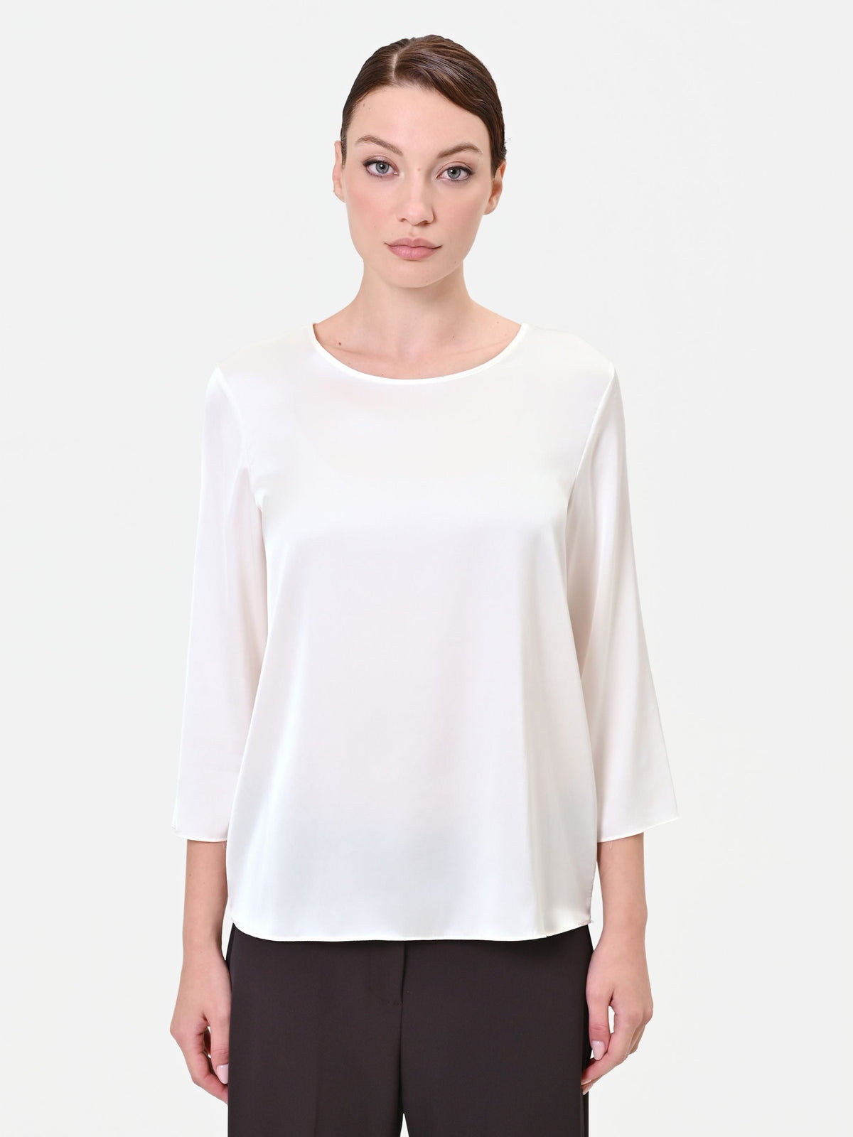 Blusa panna in raso