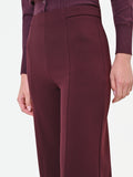 Pantalone a gamba larga bordeaux rosso
