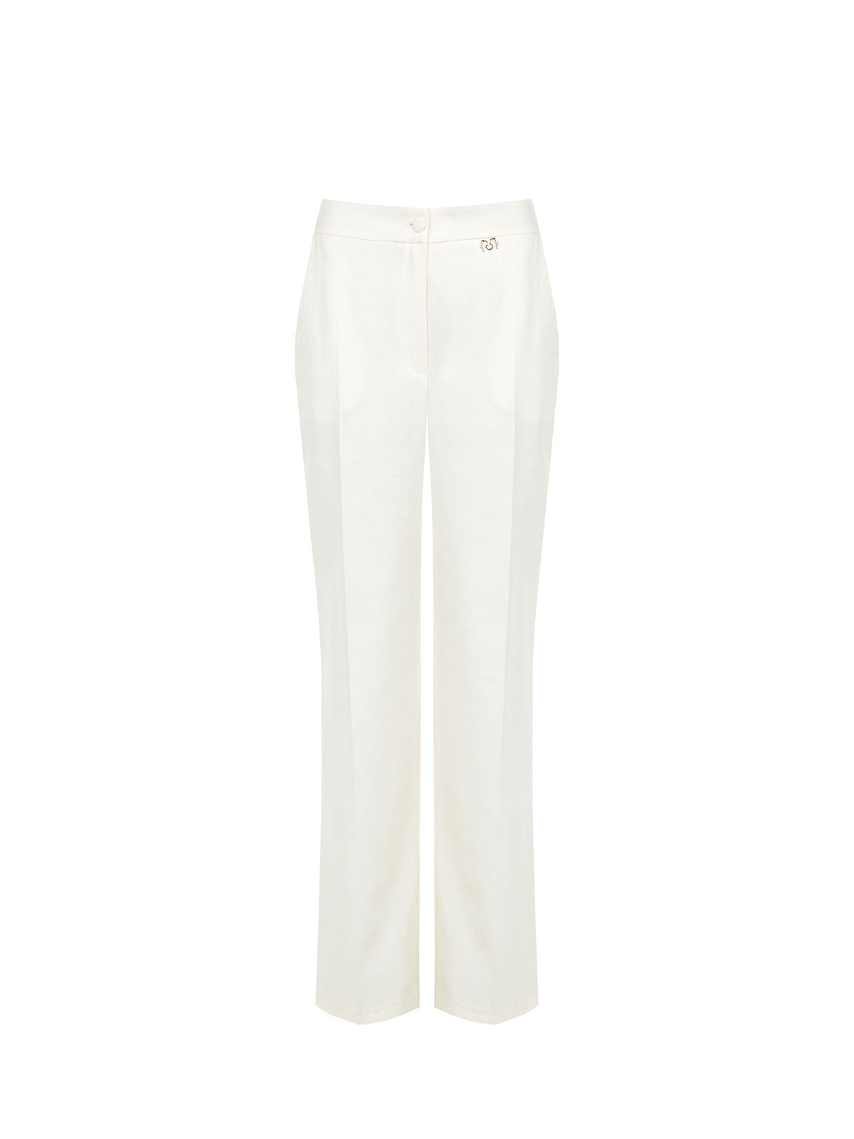 Pantalone palazzo in misto cotone lyocell bianco