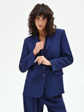 Giacca Studio blu indaco con bottoni rivestiti