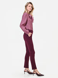 Pantalone skinny bordeaux rosso in scuba mano crepe