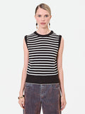 Top in maglia a righe marrone