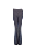 Pantalone gessato blu mid flared