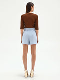 Pantalone corto azzurro con cintura