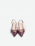 Décolleté slingback bordeaux con cinturini incrociati