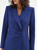 Giacca Studio blu indaco con drappeggio laterale
