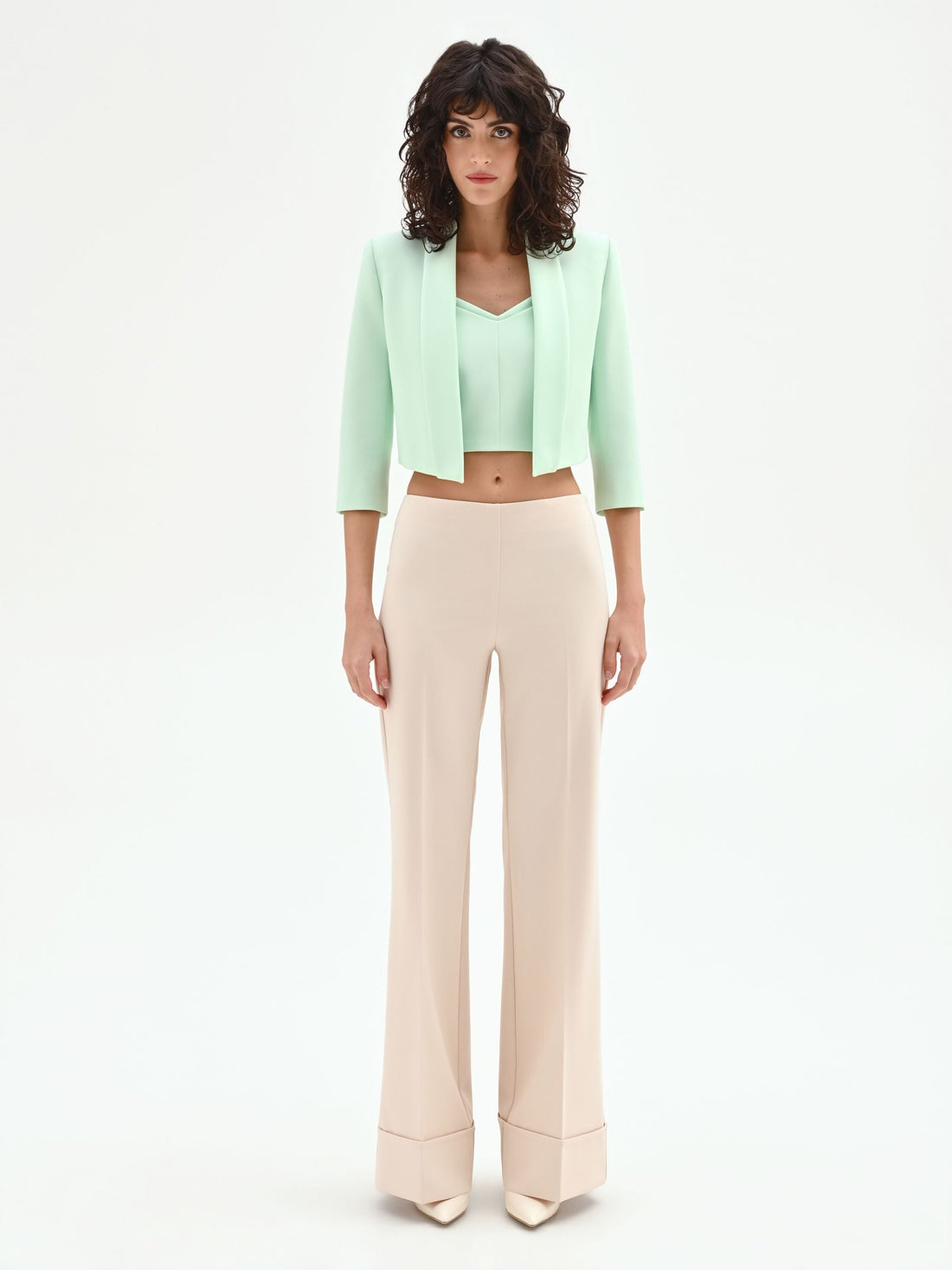 Giacca corta verde menta stile spencer