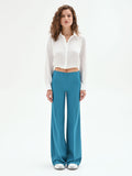 Pantalone palazzo  blu ottanio