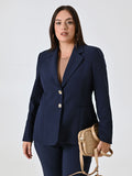 Giacca Curvy Due Bottoni Blu