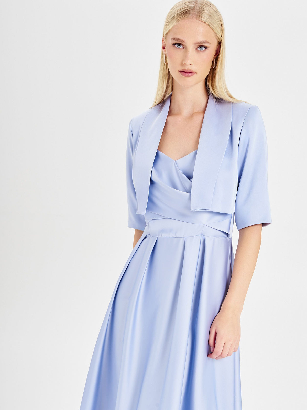 Coprispalle in Raso Rinascimento atelier Azzurro