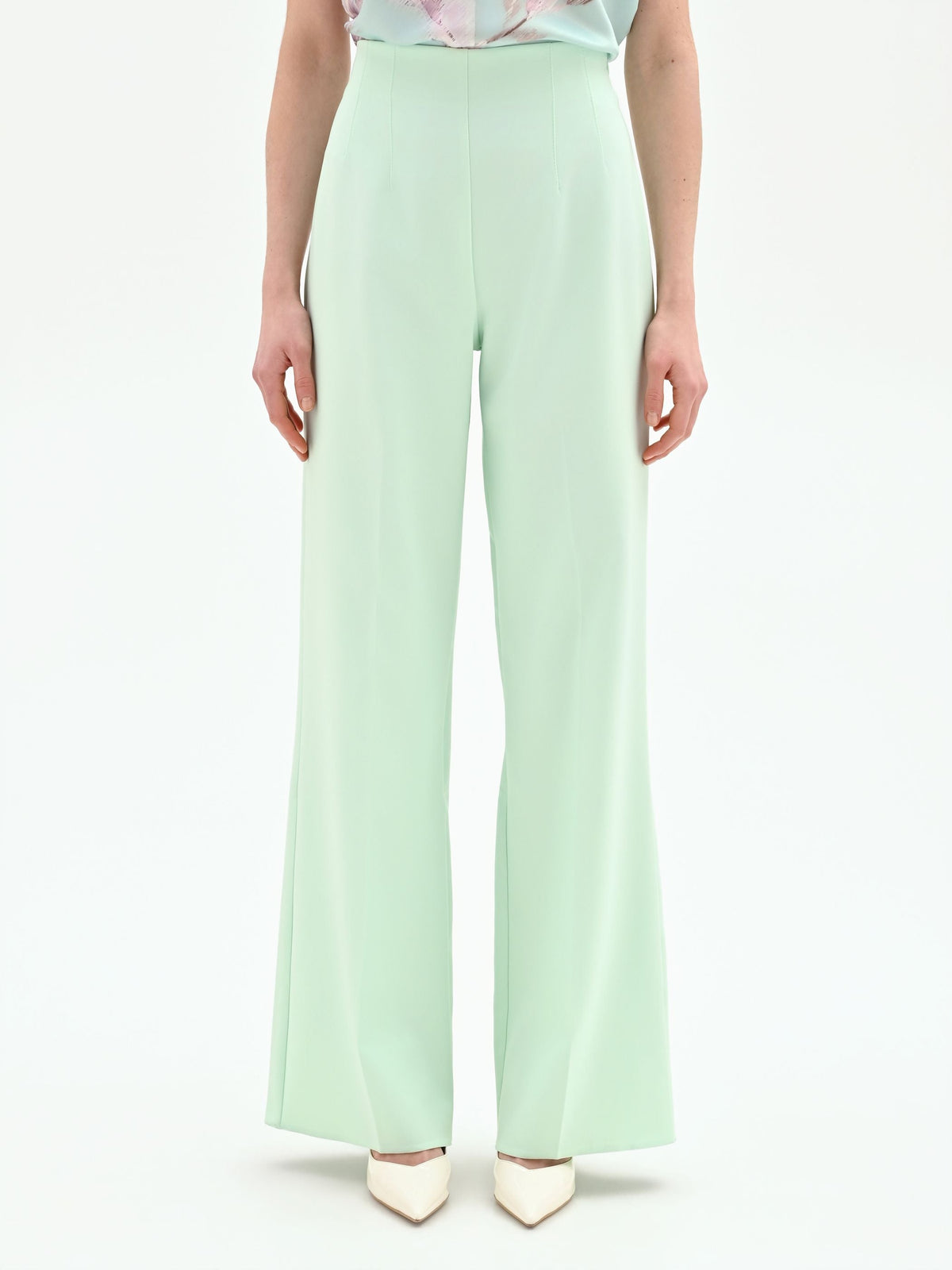Pantalone a palazzo verde menta