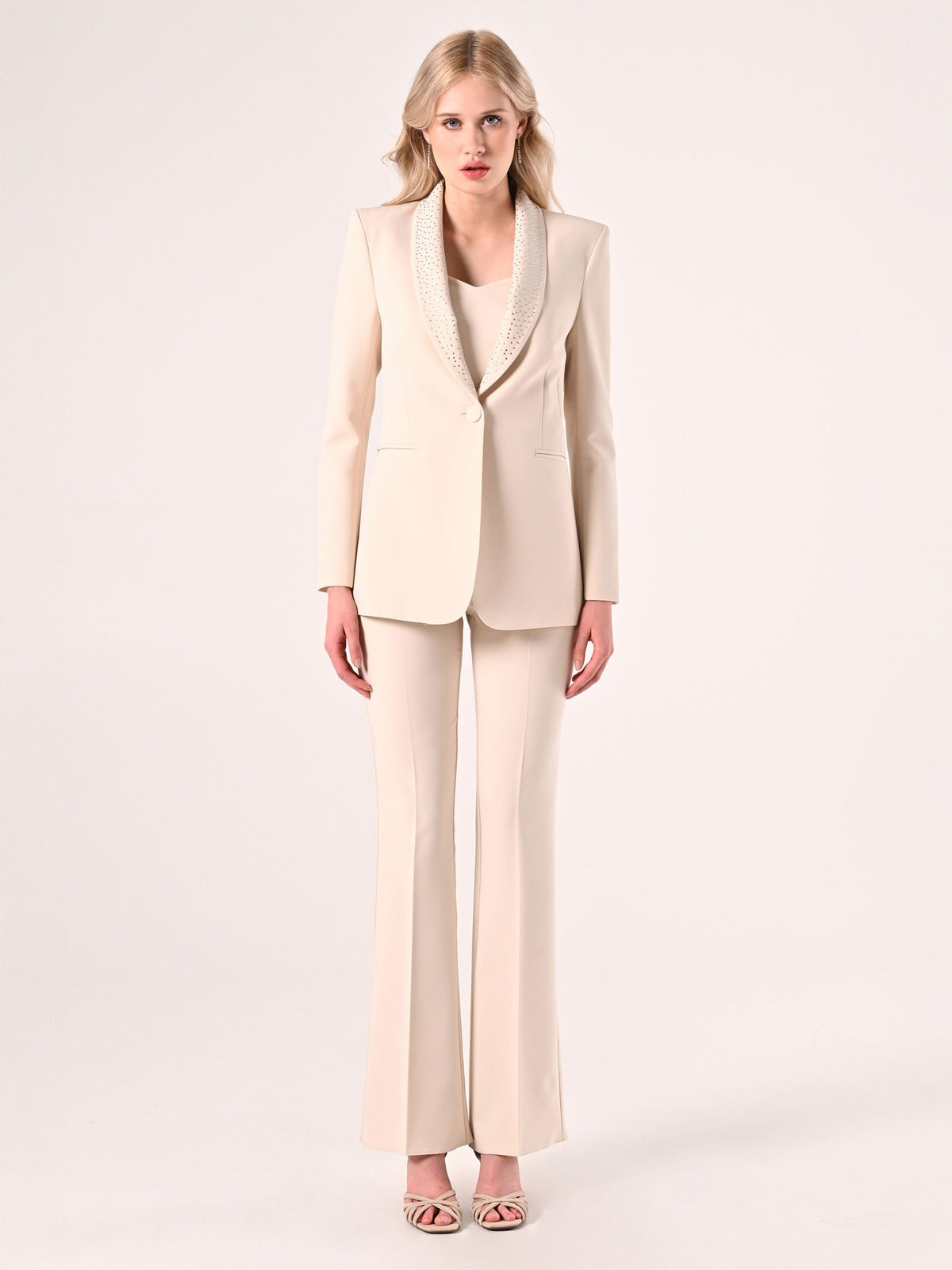 Giacca Beige con Strass