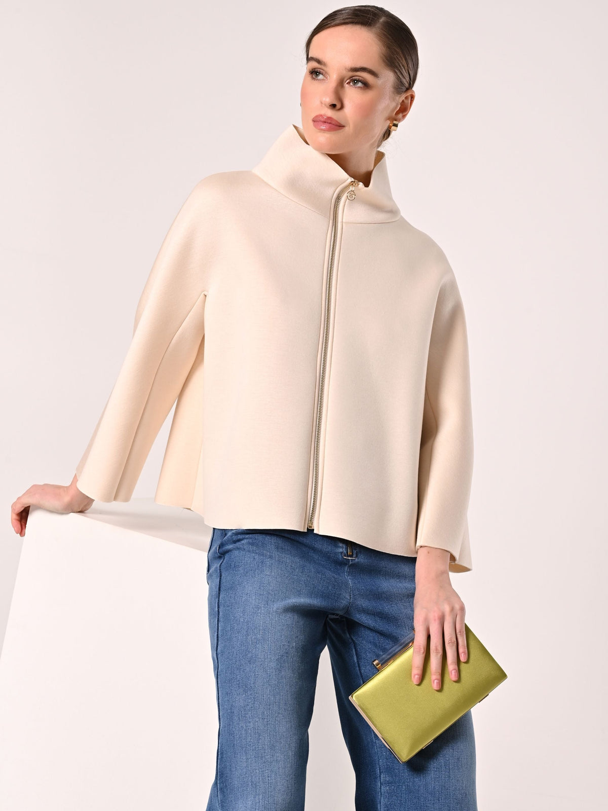 Cappa in Tessuto Scuba Beige