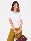 Maglia in misto viscosa con decoro strass